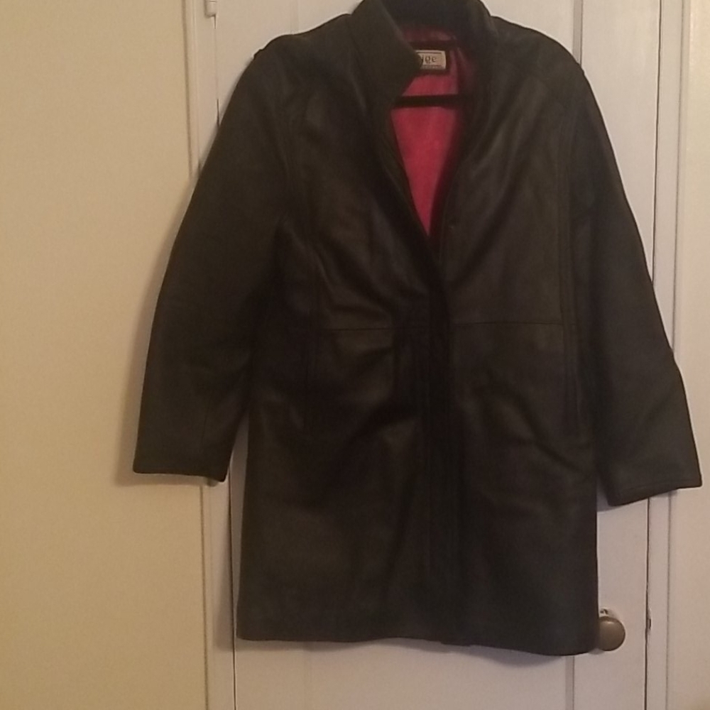 Long leather jacket